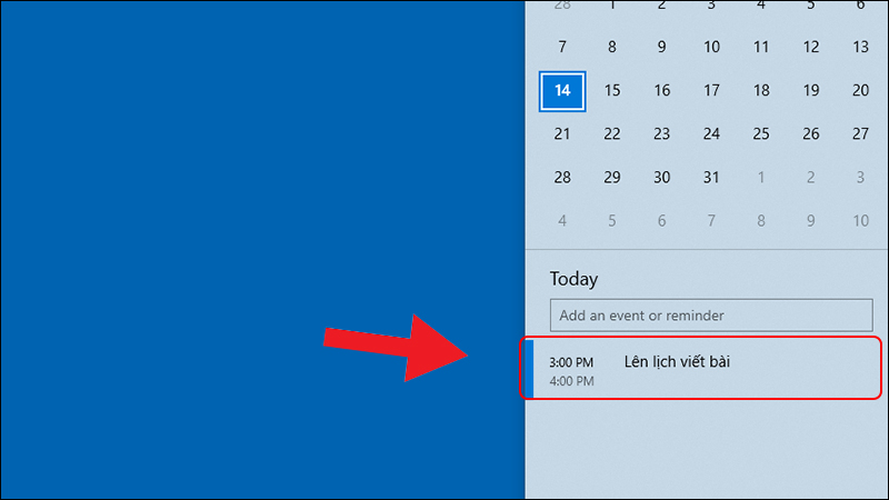 L&ecirc;n lịch nhanh ngay tr&ecirc;n Windows